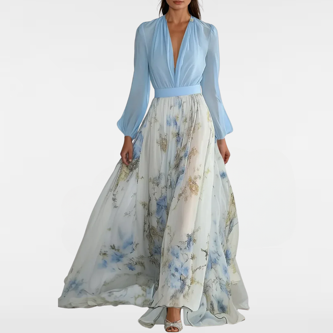 Clara | Fantastisk Blommig Maxi Klänning