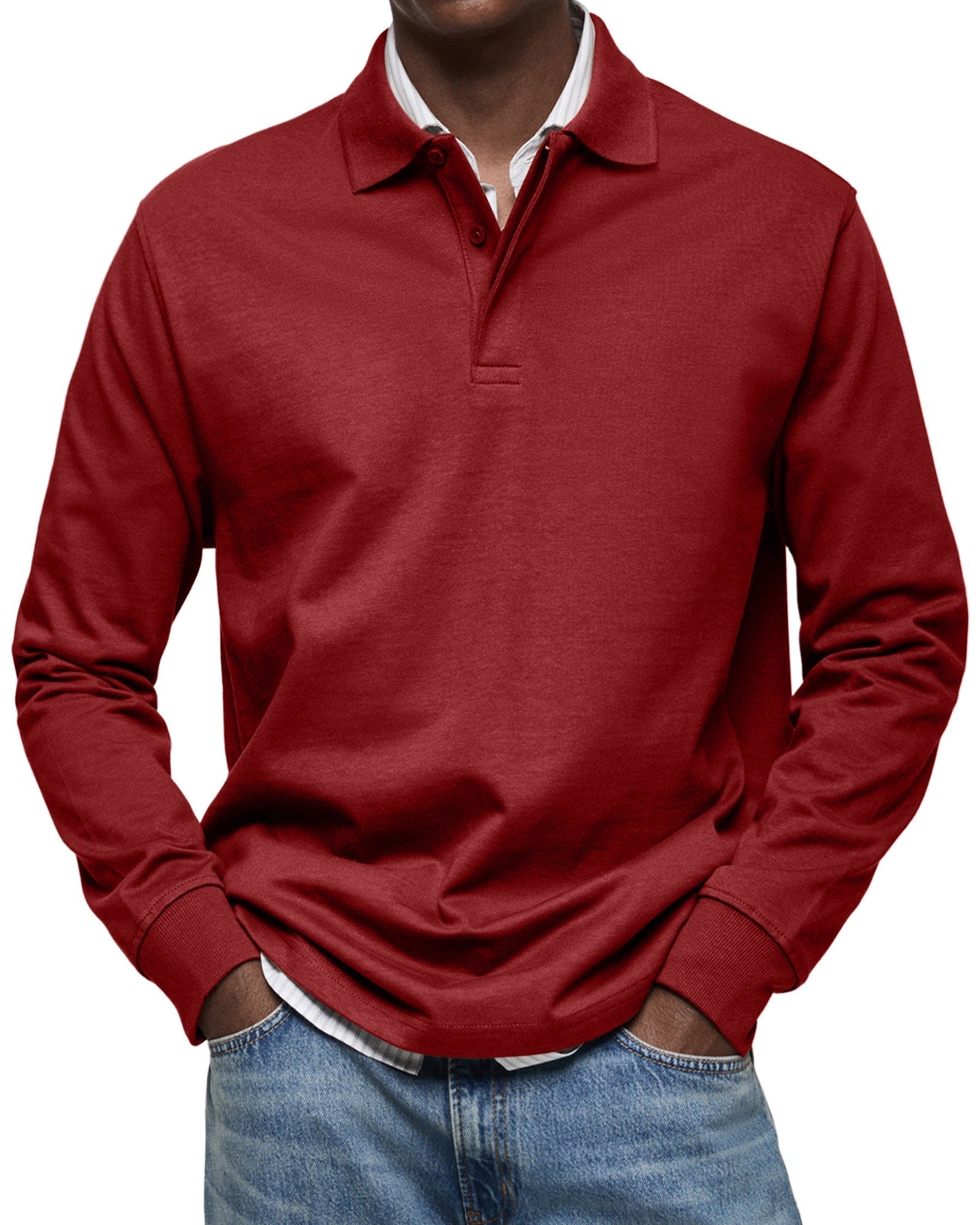Alexandre™ avslappnad polo med långa ärmar