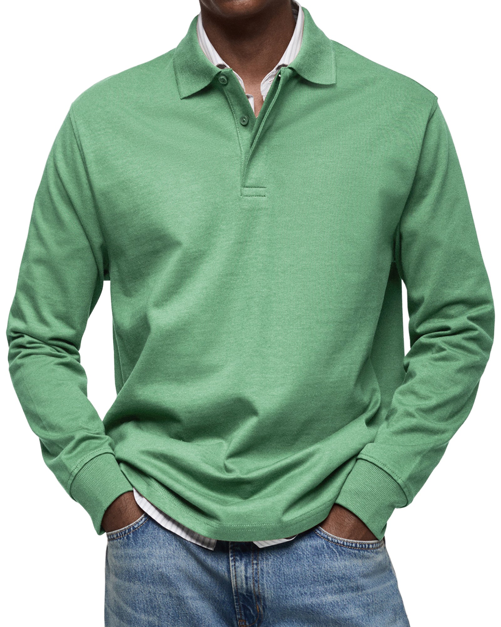 Alexandre™ avslappnad polo med långa ärmar