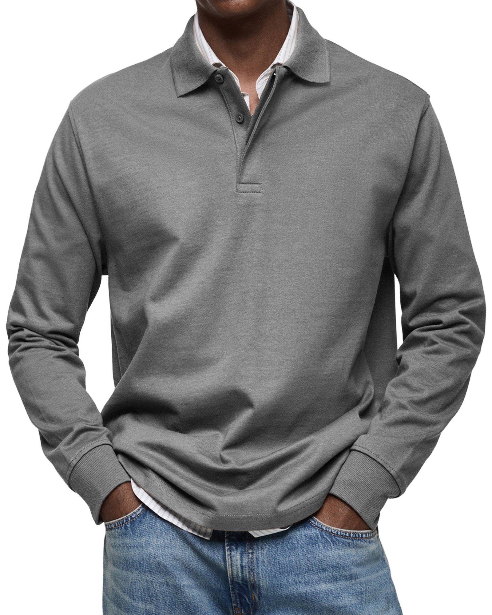 Alexandre™ avslappnad polo med långa ärmar