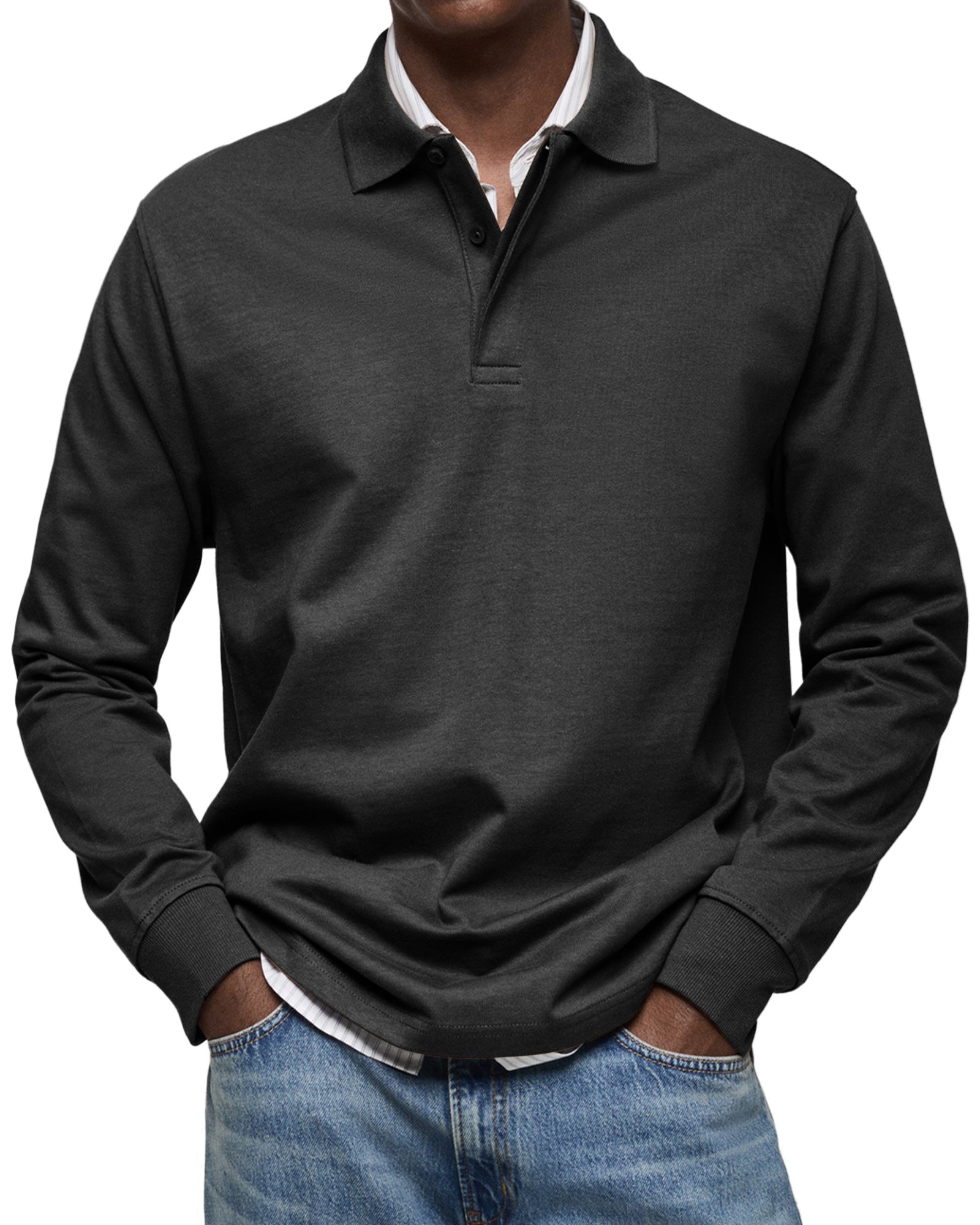 Alexandre™ avslappnad polo med långa ärmar