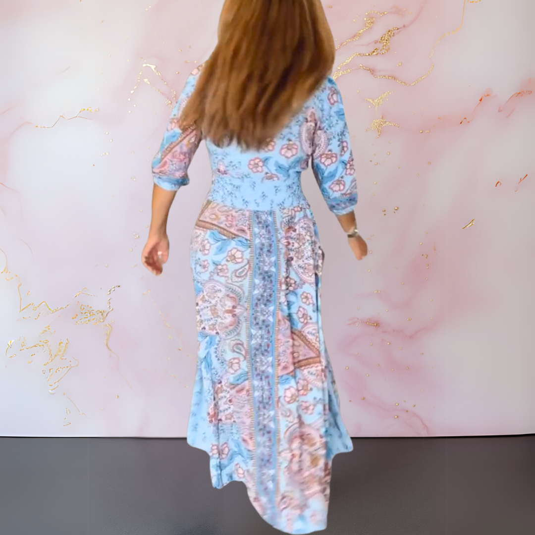 CAMELLIA | TIDSLÖS SOMMARKLÄNNING MED LÅNGA ÄRMAR