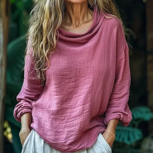 Lina – Blus med vid hals