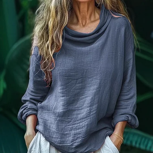 Lina – Blus med vid hals