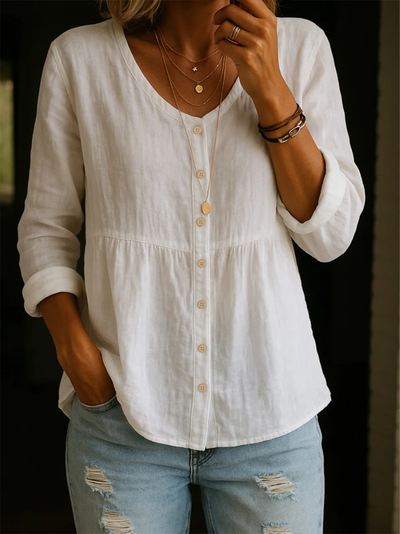 Marit – Blus med knappar