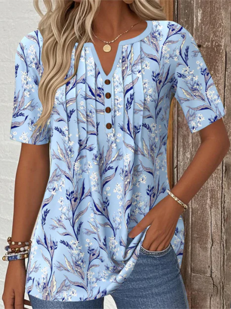 Mila – Blus med blommönster