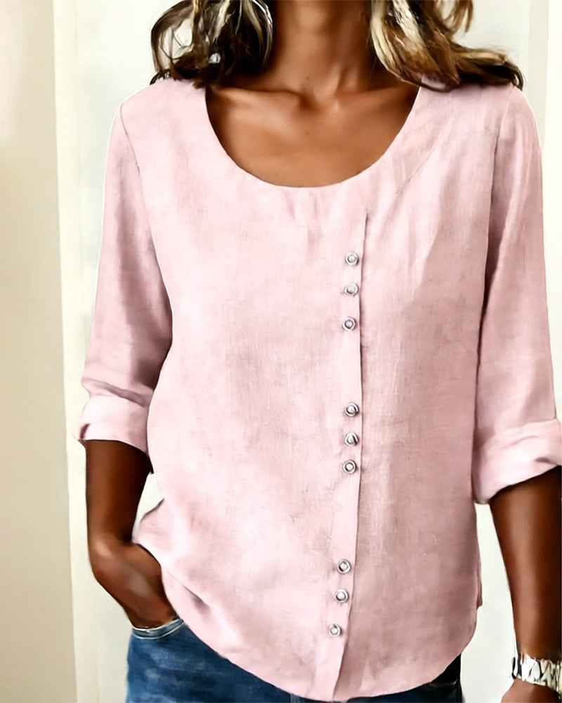 Nina – Blus med knapppdetalj
