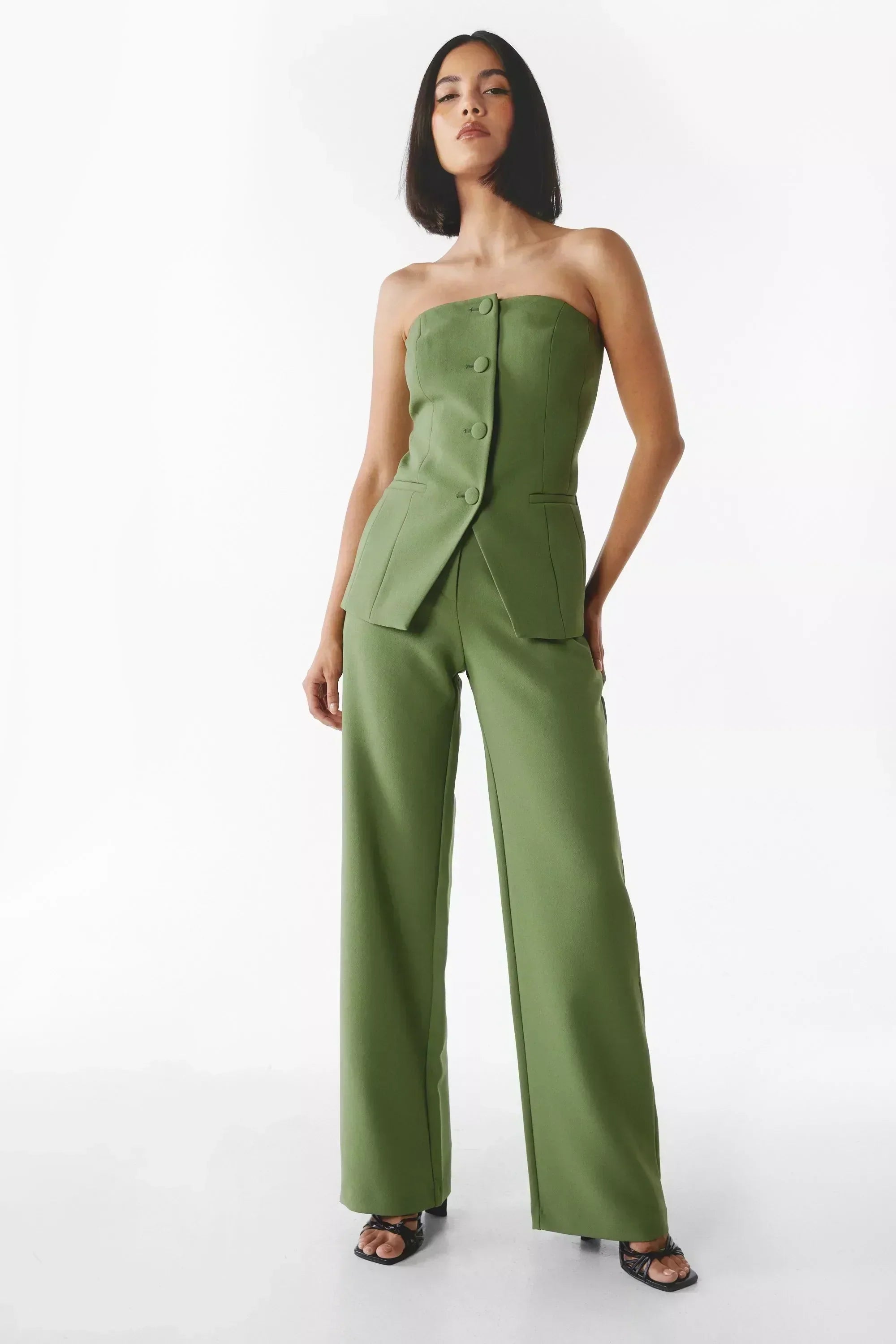 BRIA - Strapless Knäppt Tvådelat Set