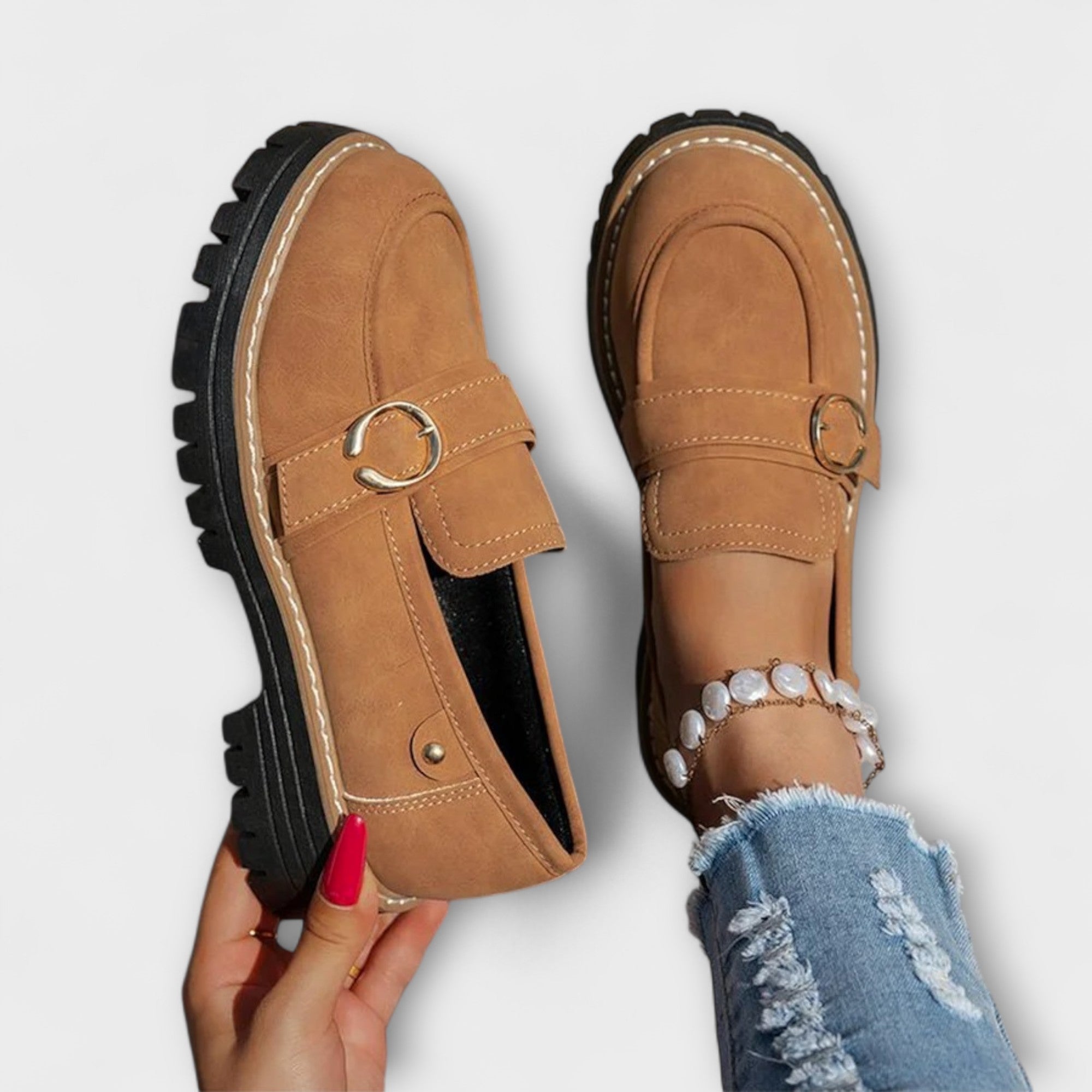 Lora – Casual Loafers med Rund Tå