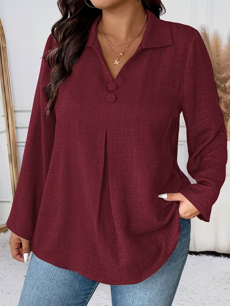 Lynn – Blus med knapppdetailj