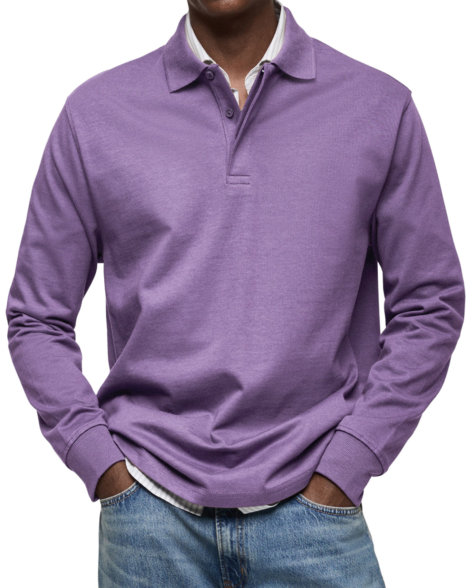 Alexandre™ avslappnad polo med långa ärmar