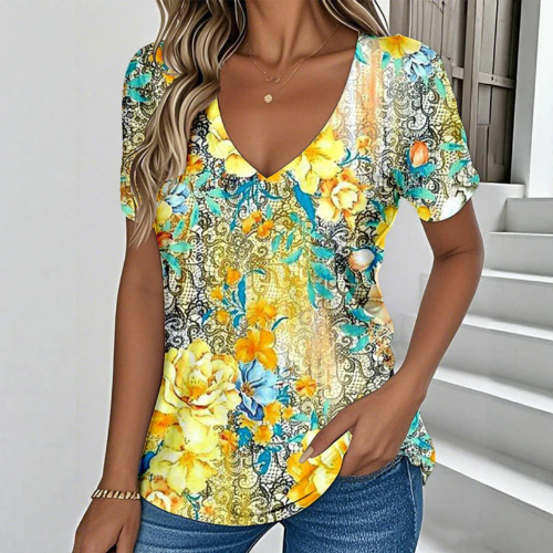 Lotta – T-shirt med V-hals