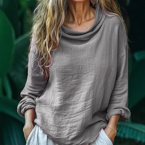 Lina – Blus med vid hals