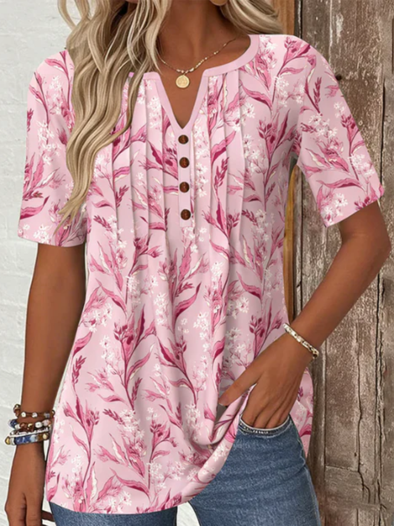 Mila – Blus med blommönster
