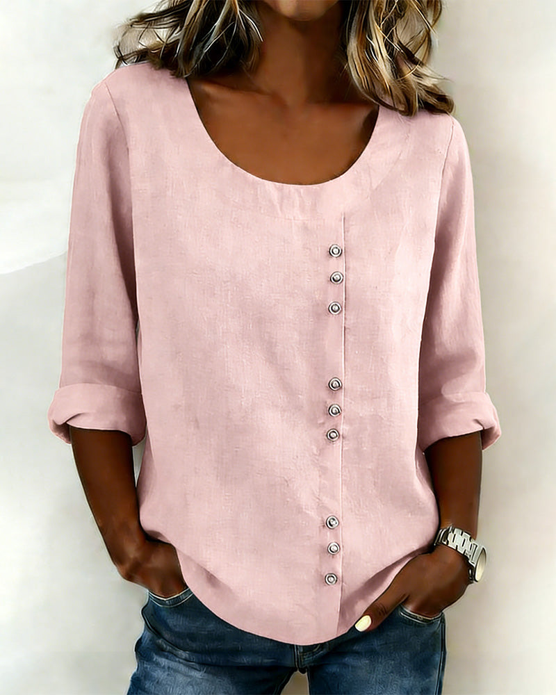 Nina – Blus med knapppdetalj