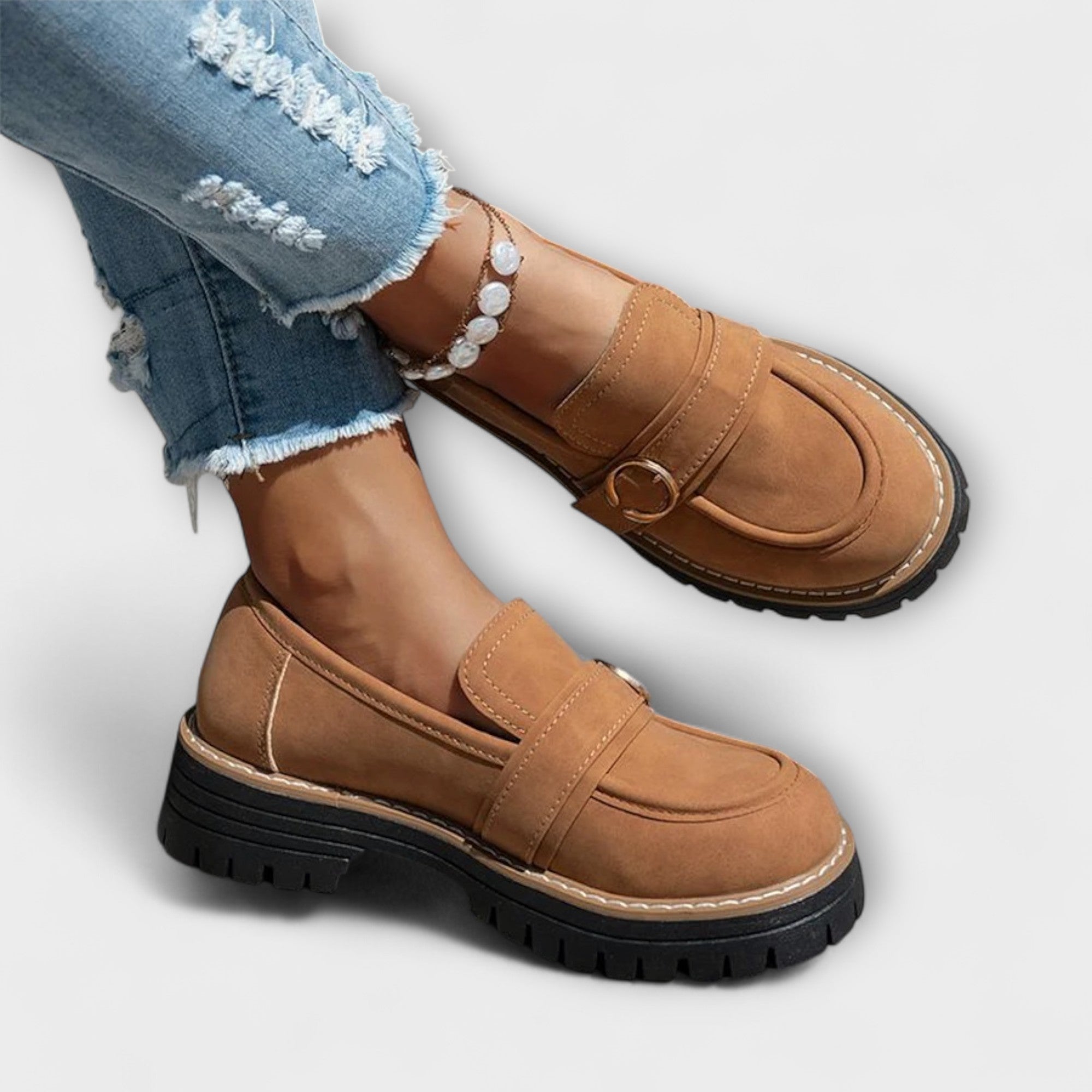 Lora – Casual Loafers med Rund Tå